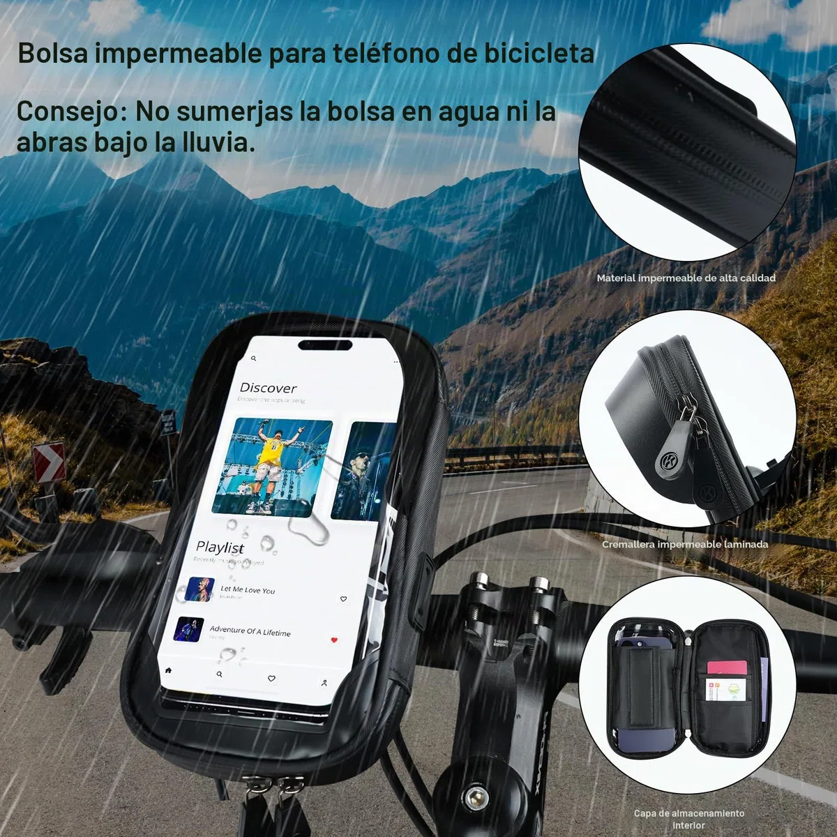 flintronic Bolsa Bici con Soporte para Telefono Móvil, Bolsa Móvil de Bicicleta Impermeable, Soporte Movil Bicicleta, con Ventana para Pantalla Táctil, para iPhone/Samsung/Smartphones de hasta 6,4''