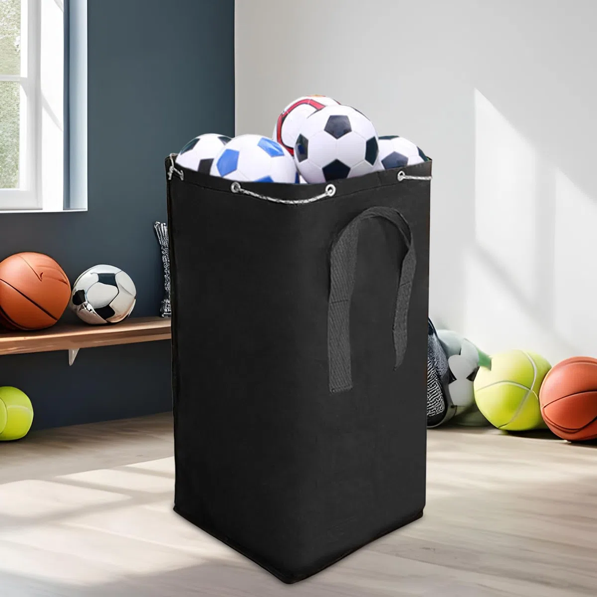 Bolsa para Balones - Saco De Cuerda para Fútbol 190L - Bolsa Impermeable Grande con Cierre De Cuerda para Entrenamiento Escuela Playa Campamento Y