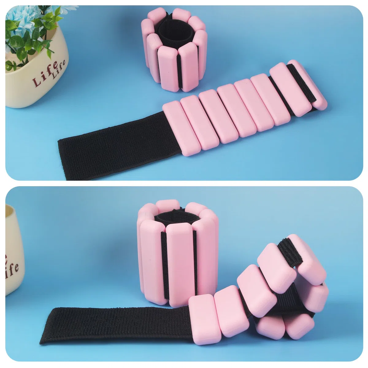 2 piezas Ajustables Pesas para Tobillos y Muñecas 900g para Yoga,Pilates,Correr,Nadar,Trotar y Entrenamiento de Fuerza