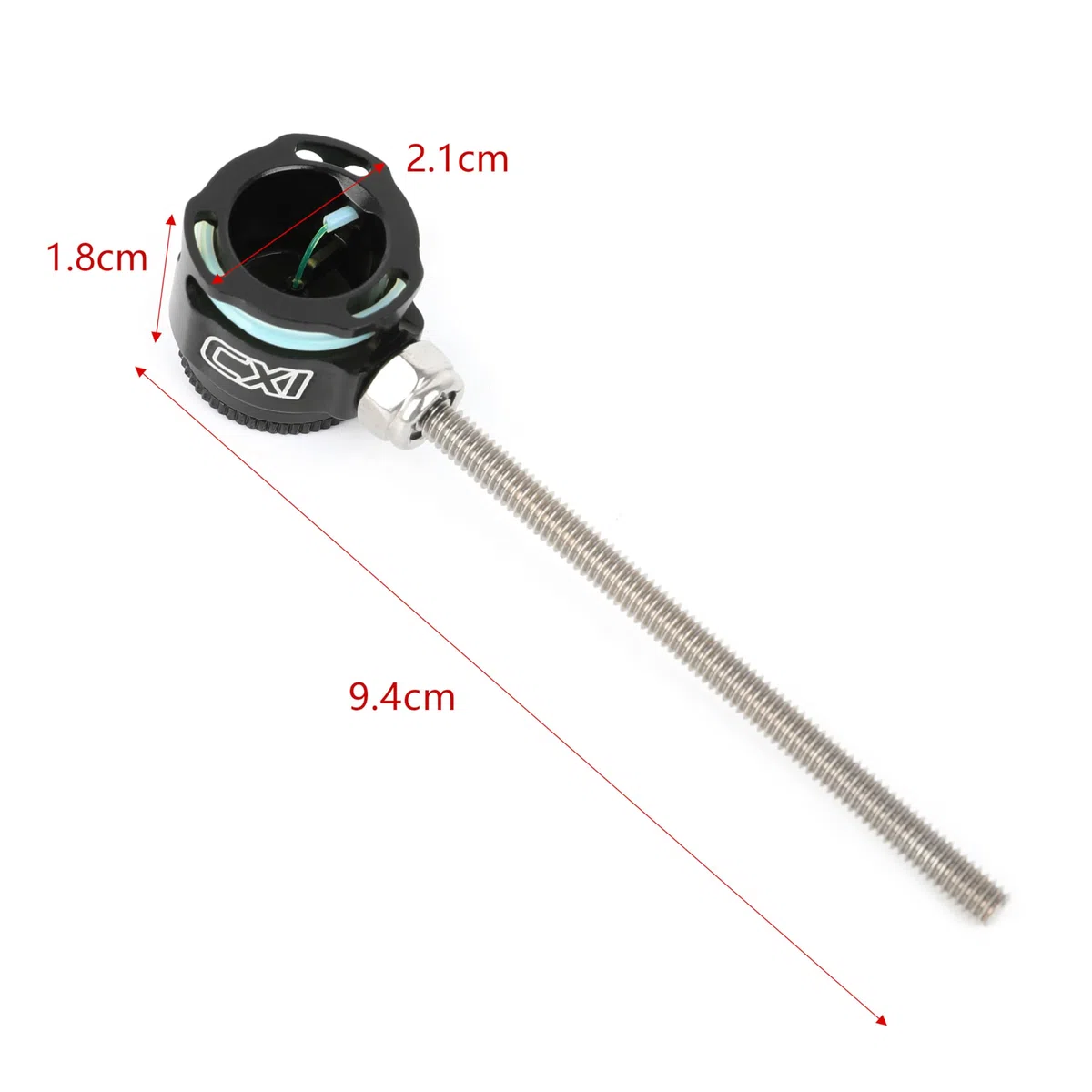 Pasador de mira para Arco recurvo, Pasador de mira de 0,019" Scope Pin Punto de mira de Fibra óptica, mira de Aluminio para Tiro de Caza RH&LH