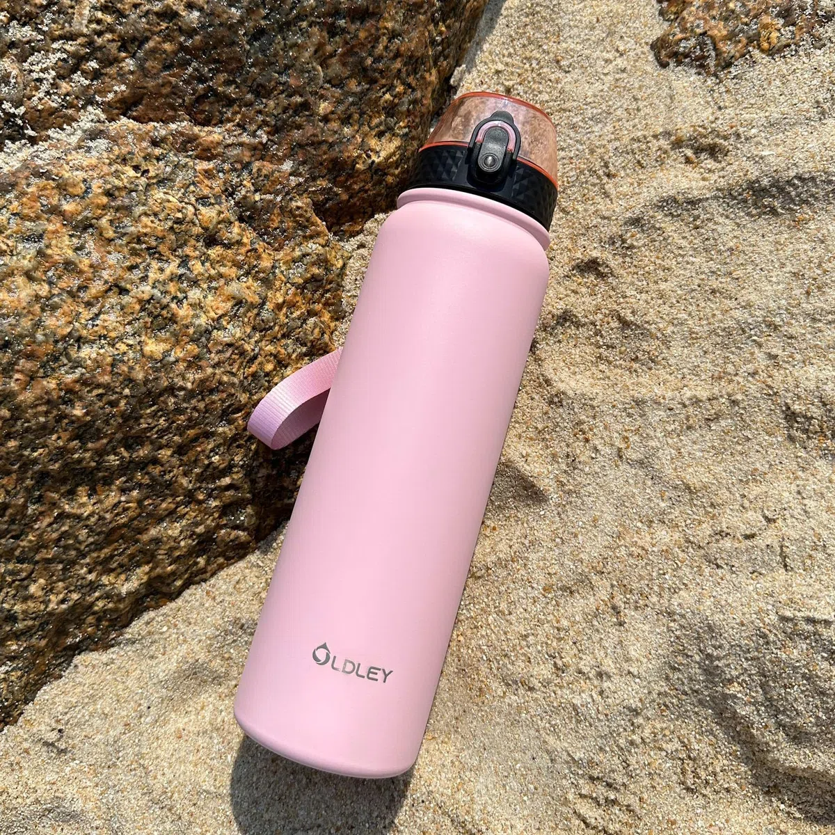 OLDLEY 1L Botella Agua Acero Inoxidable con Pajita, Aislado al Vacío Botellas Agua Metal Prueba de Fugas, Mantiene las Bebidas Calientes y Frías para Bicicleta, Camping, Deportes, Mujeres, Hombres