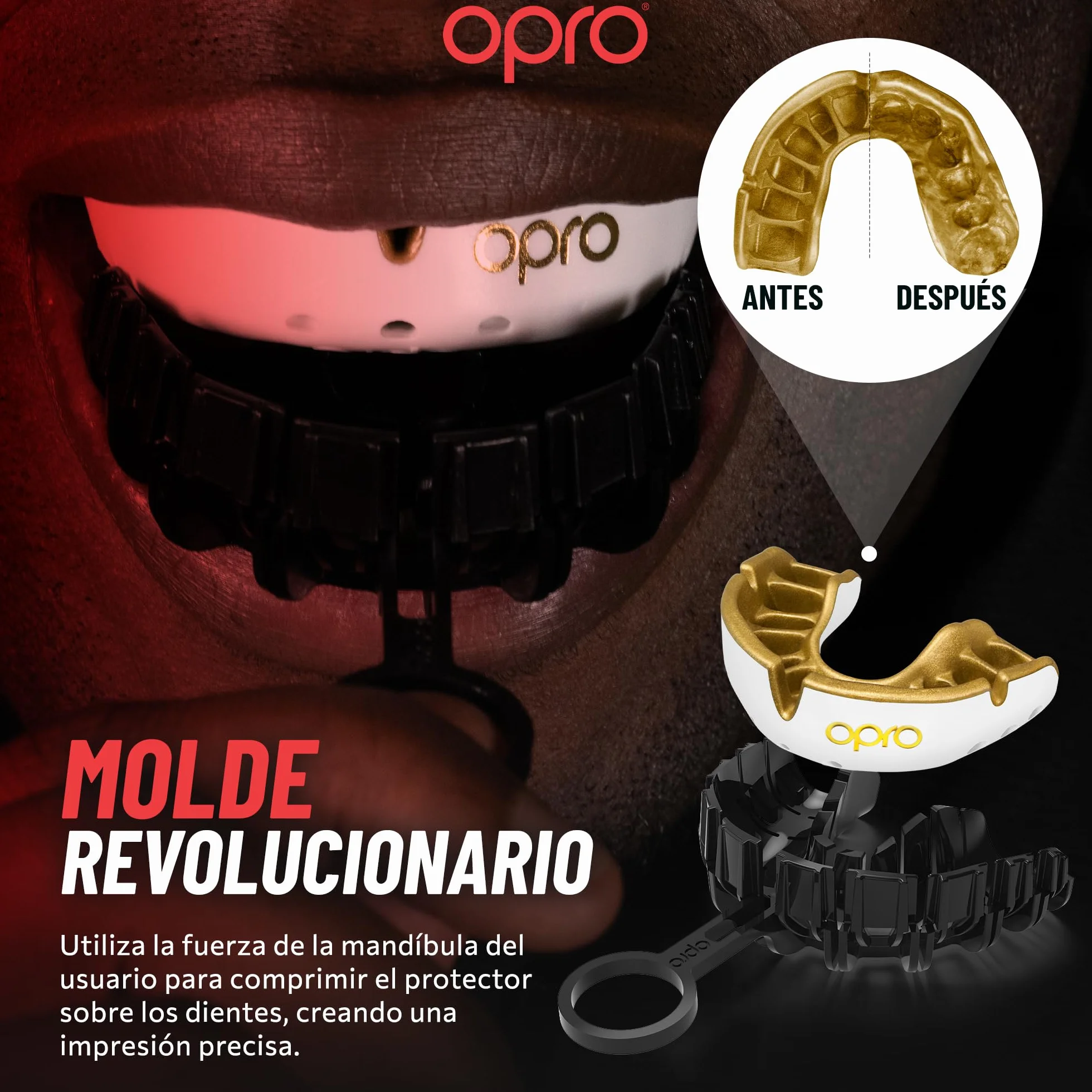 OPRO Protector Bucal Nivel Plata – Ajuste Esencial para Adultos y Niños – Bucal para Boxeo, MMA, BJJ, Rugby y Hockey – Moldeo Fácil