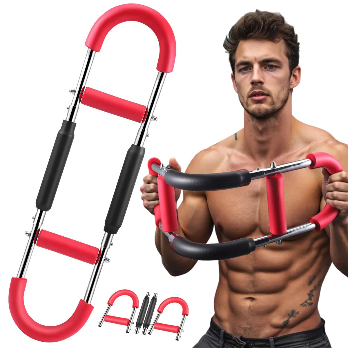Ejercitador de Brazo, Ajustable de 22 a 440 Libras, Equipo de Entrenamiento Muscular de Hombro, Potenciador de f Fuerza Muscular para Brazo, bíceps, Abdomen, Hombro