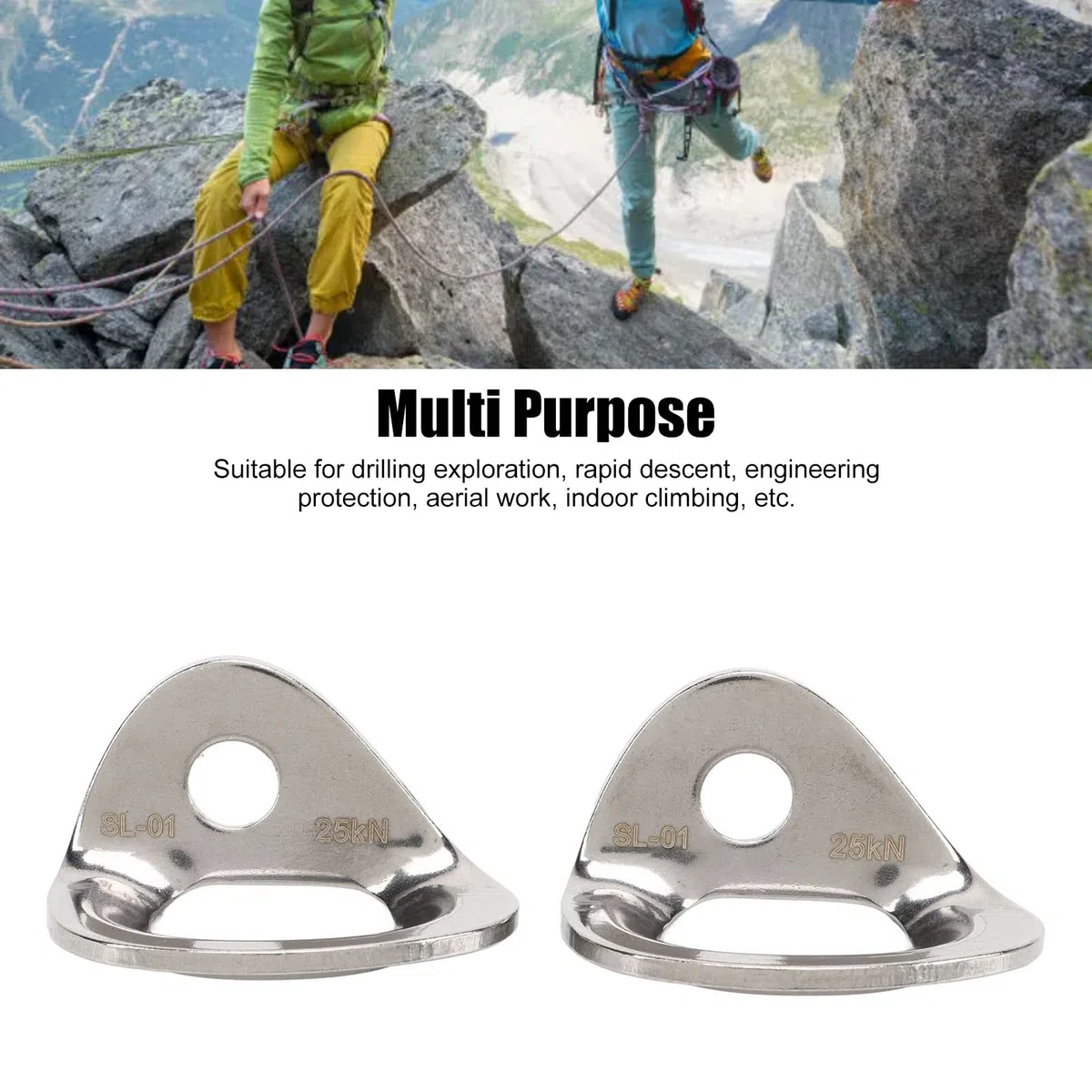 Generic 2 pernos de escalada de acero inoxidable 316, gran capacidad de carga, anclaje para tallar trabajos aéreos, Generic3iapm82gqd