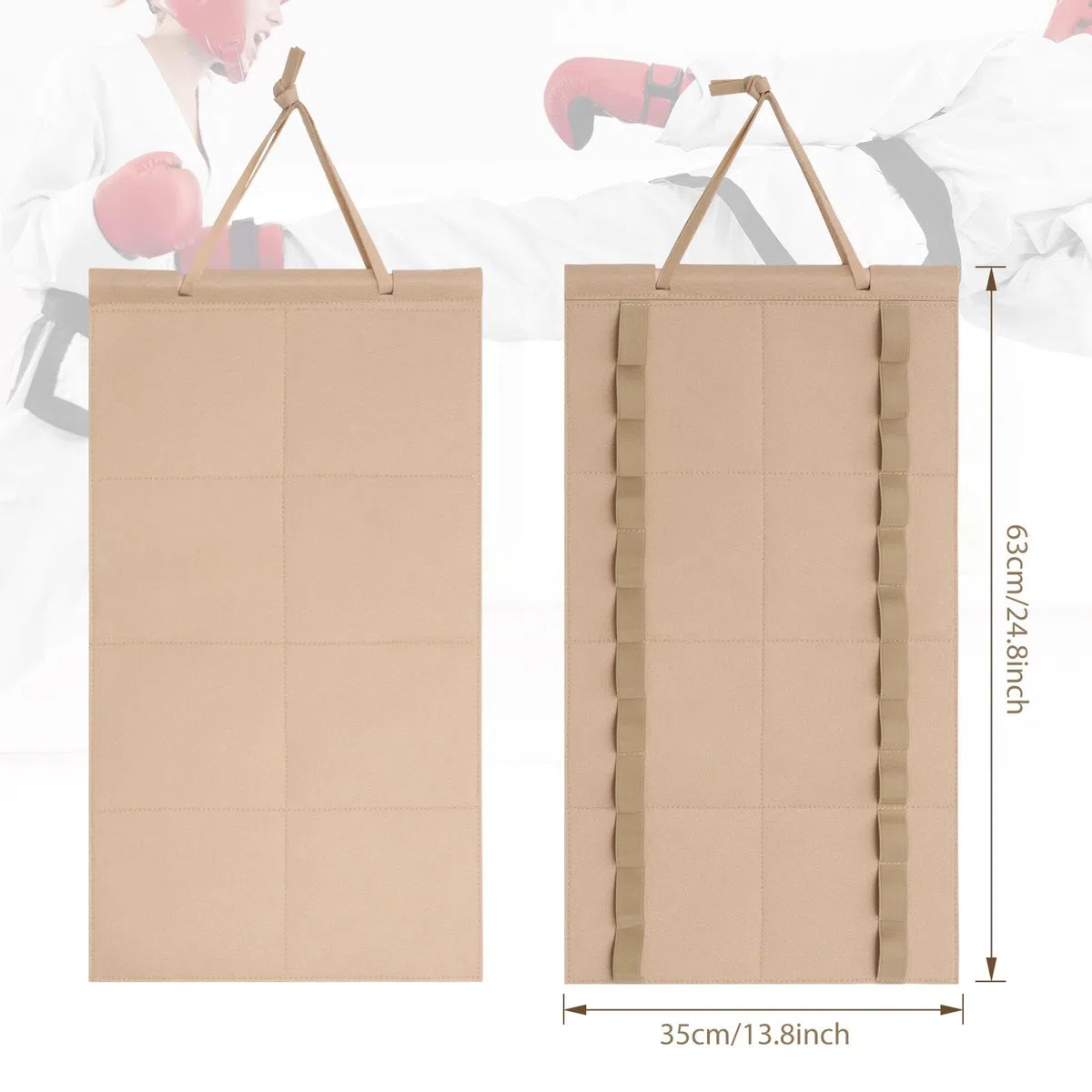 Amagogo Organizador de Cinturones de Artes Marciales, Soportes para Colgar en la Pared, 12 Cinturones de Karate para niños, Adultos, Almacenamiento de