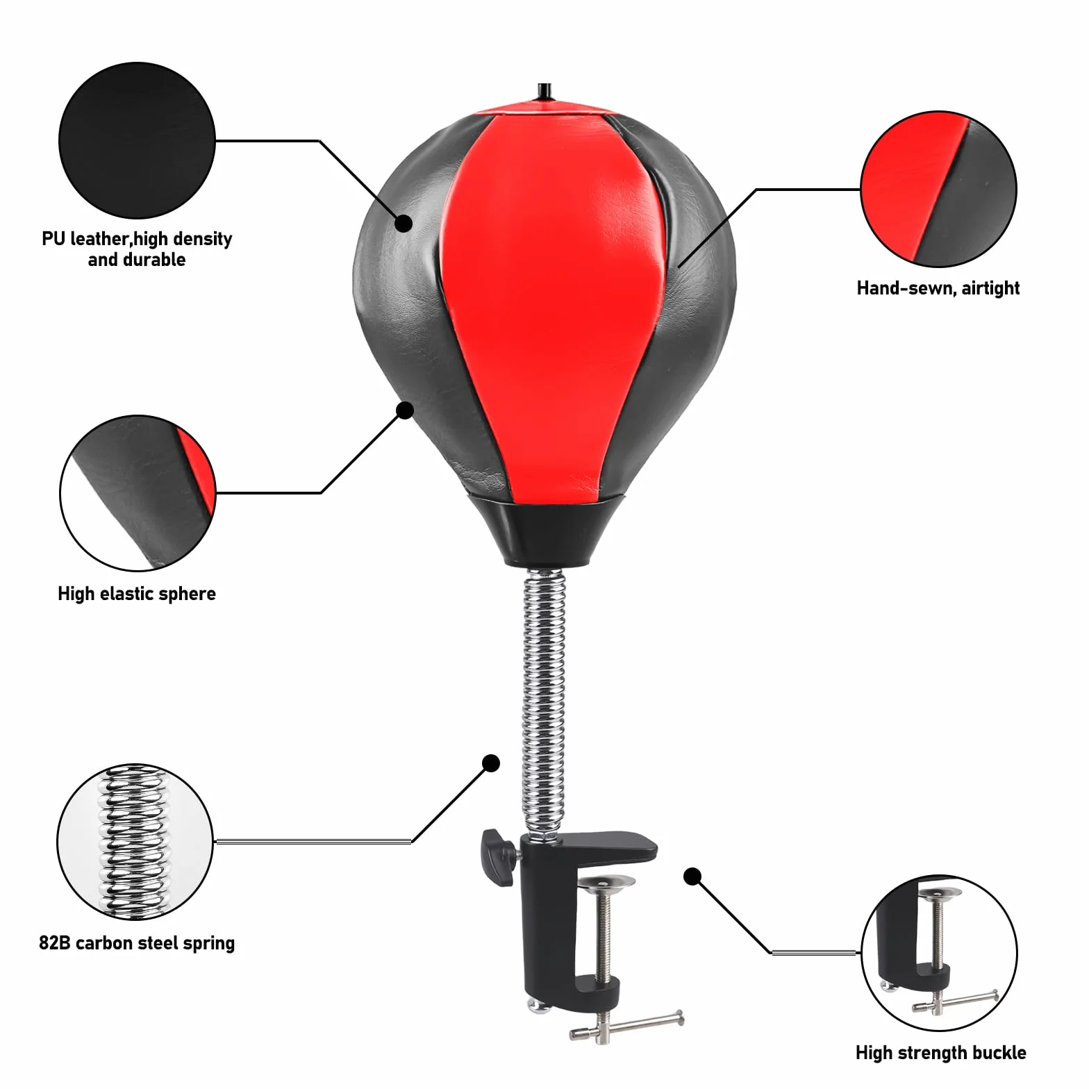 GAOUTO Punchingball Mesa: pelota de perforación de oficina con ventosa superfuerte y abrazadera de mesa, mini saco de boxeo, bolsa de boxeo, saco de boxeo de mesa, bolsa de punching de escritorio