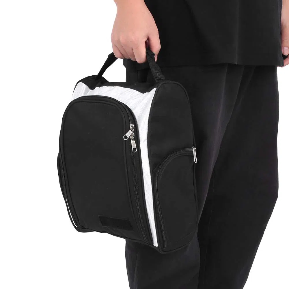 Bolsa para zapatos de golf – Bolsa de transporte de zapatos de golf con cremallera con bolsillos laterales para pelotas de golf, guantes de golf, camisetas y otros accesorios de golf