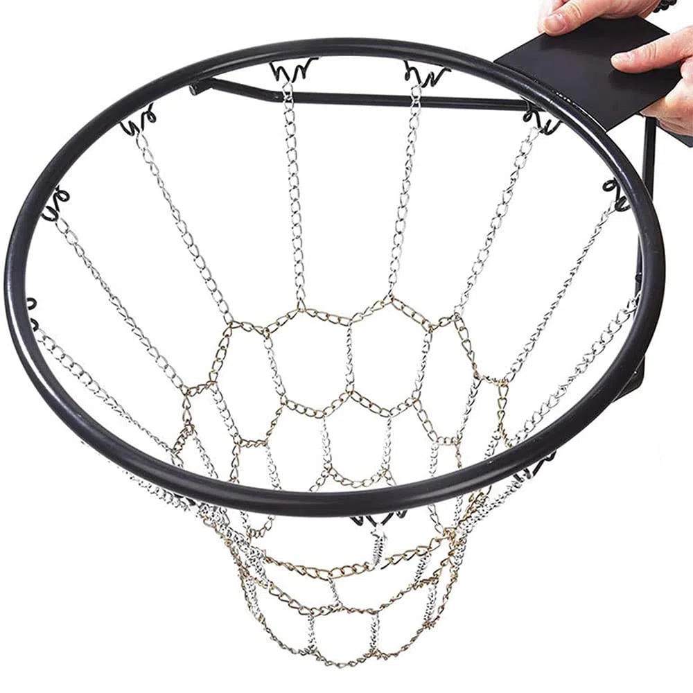 Red Baloncesto, Red de Baloncesto Metal, resistente red de baloncesto, Red de Baloncesto Cadenas, Red de Aro de Baloncesto, Tamaño Regulatorio, Durable e Fácil de Instalar, para Cancha de Baloncesto
