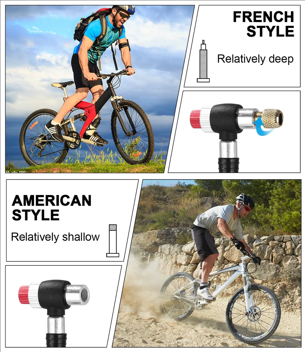 Bomba de Choque de Alta presión(MAX 300 PSI), Bomba de Bicicleta con manómetro y botón de Purga, Horquilla/suspensión Trasera 2 en 1 y Bomba de neumáticos para Bicicleta MTB, Bicicleta de Carretera