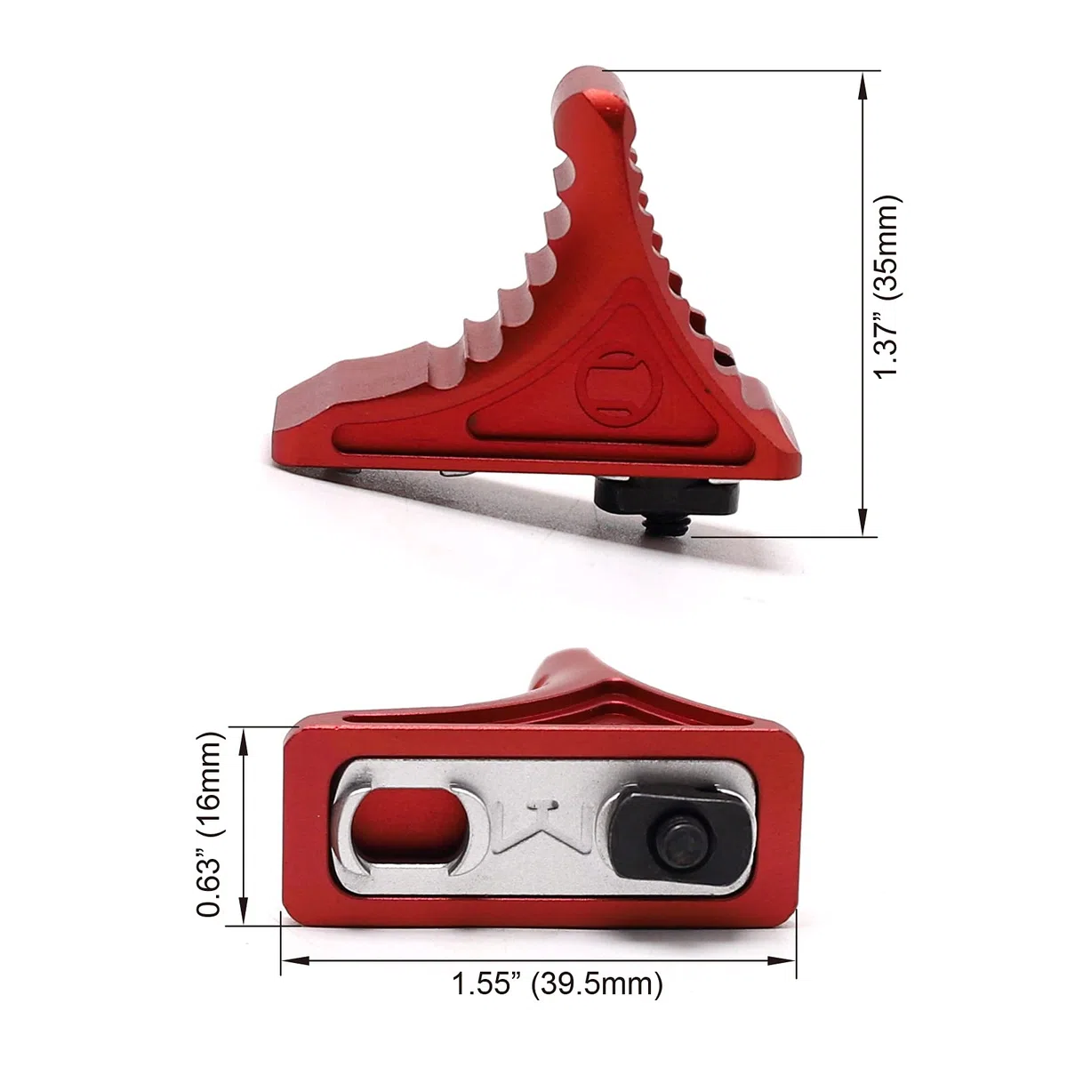 TRIROCK Red Forward Universal Hand Stop for Both KeyMod & M-LOK MLOK Tactical Handguard