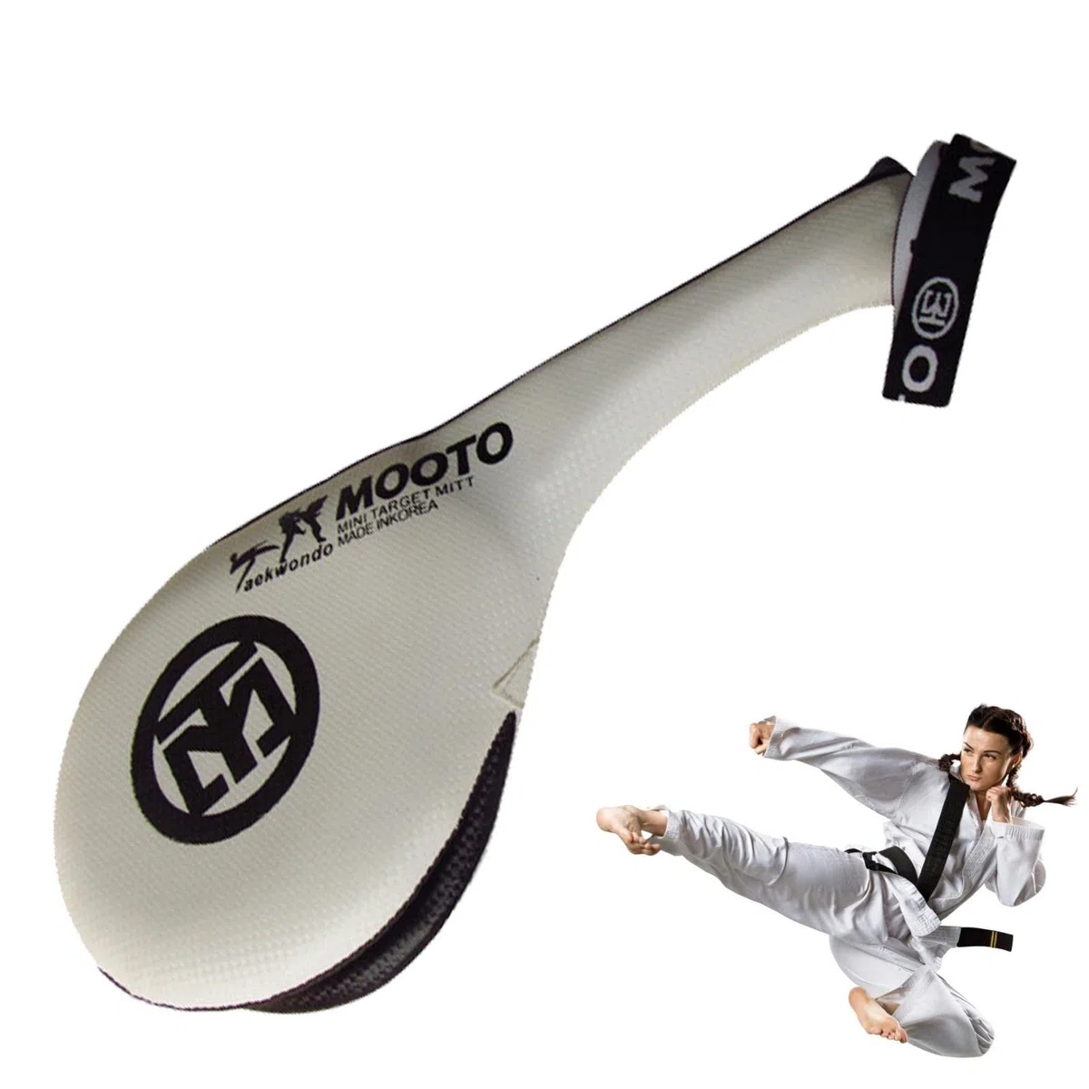 Almohadilla para Taekwondo - Blancos kárate Alta Elasticidad,Almohadillas llamativas para niños para Entrenamiento Kickboxing y Judo, diseño Almohadilla Patada