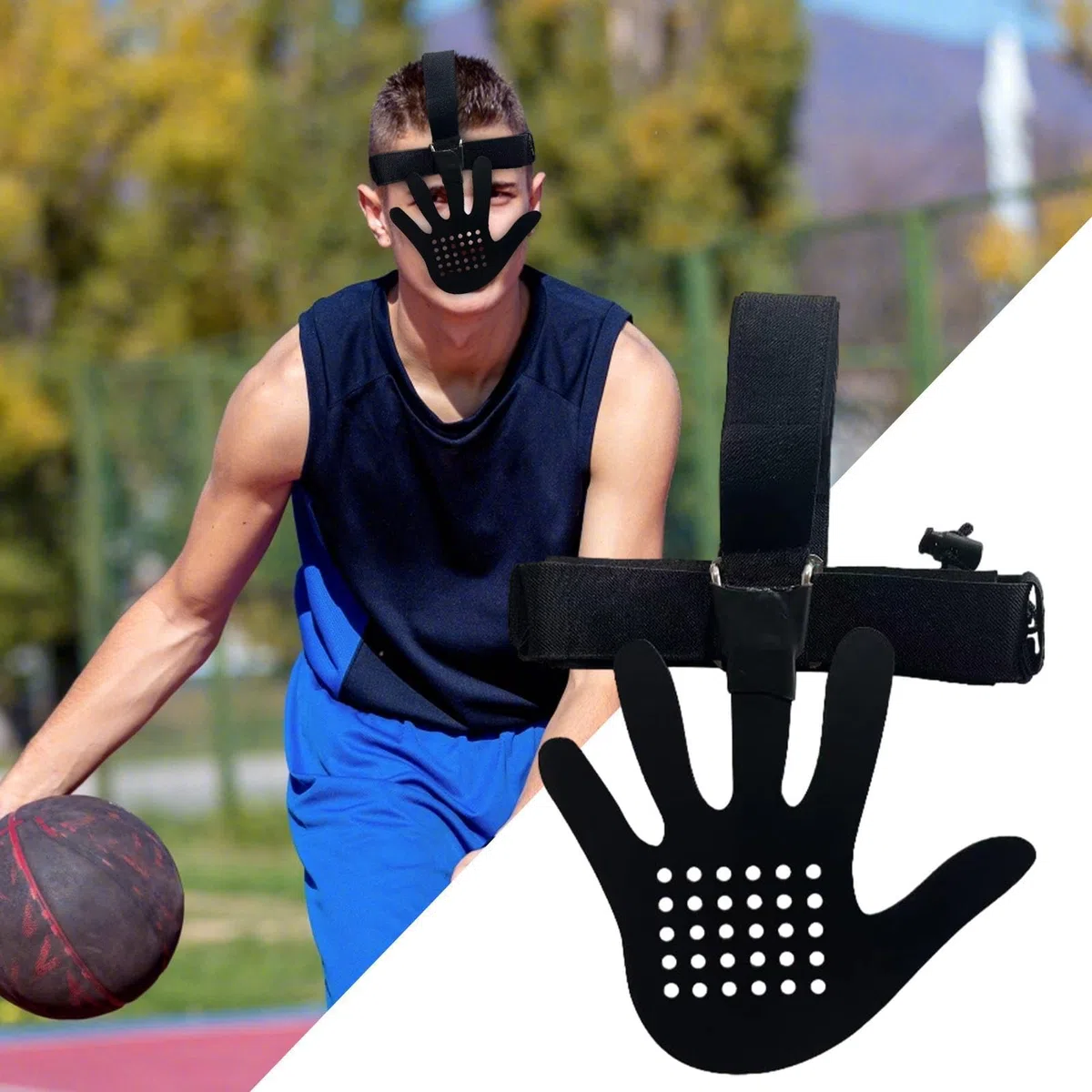 Máscara de entrenamiento de disparos que bloquea los ojos, máscara de baloncesto, máscara facial de baloncesto, máscara de entrenamiento de resistencia de tiro, equipo de entrenamiento de