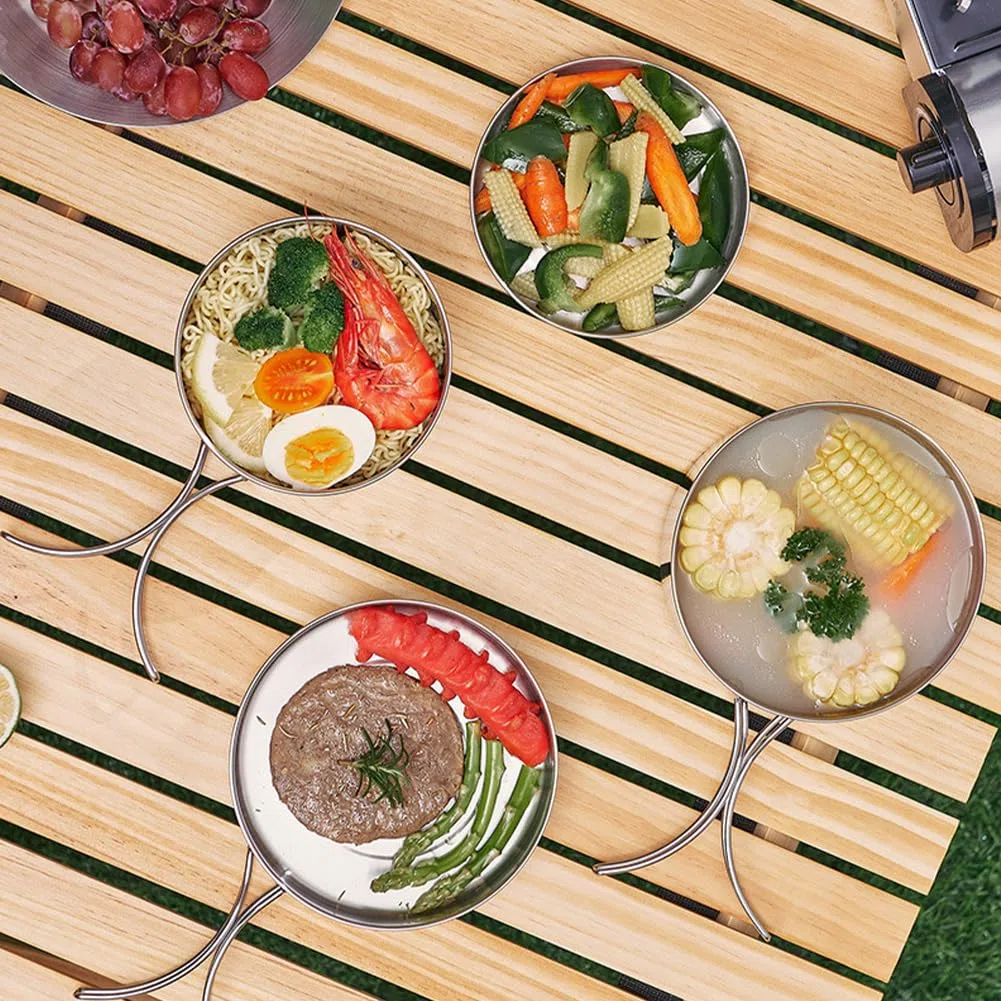 Sartén de camping, plato de 15 cm con mango plegable, sartén ultraligera para camping, picnic, utensilios de cocina portátiles y duraderos, sartén de camping al aire libre para cocinar filete de huevo