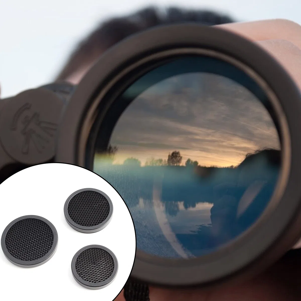 Cubierta de Lente Protección de Malla para Dispositivos Antirreflectantes, Equipo de Caza de 50 mm & 56 mm Visor de Objetivo Óptico Alcance del Rifle Tapas Solares para Aim-O Killflash