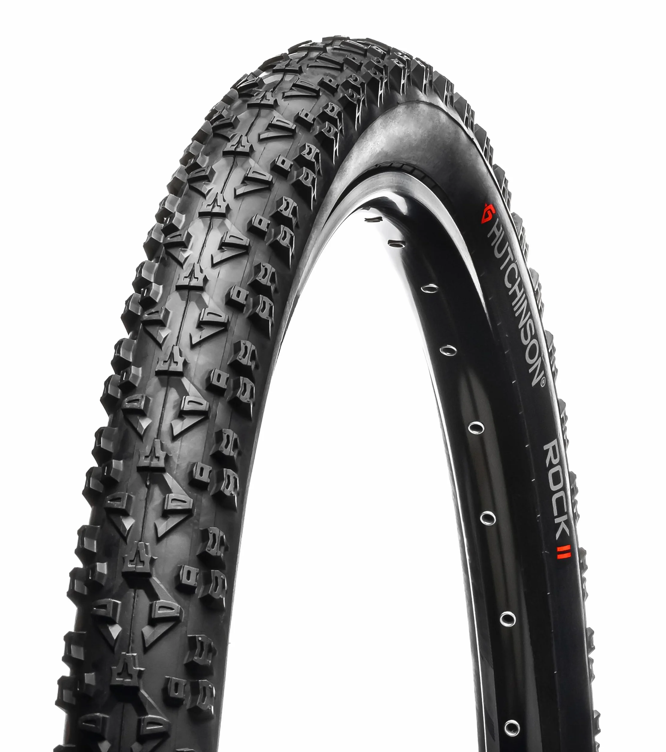 Hutchinson - Rock II - Neumático MTB/Leisure - Resistente a los pinchazos - Evacua el Barro - Talones rígidos - Negro - Tipo de Tubo