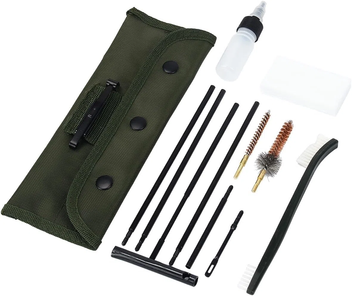 Kit de Limpieza portátil para Rifle de 5,56 mm .223 .22 Cal con Bolsa de Transporte para Caza y Tiro