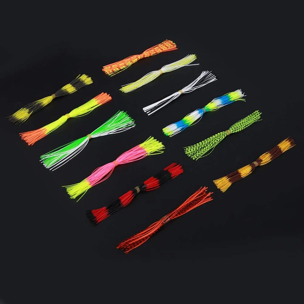 Falda de Goma de Silicona,600 Hebras Señuelos de Cebo de Falda de Pesca Jig Lure Faldas Suaves Falda de Pesca Señuelos Barba DIY Jig Lure Accesorio de Atado de Moscas Al Aire