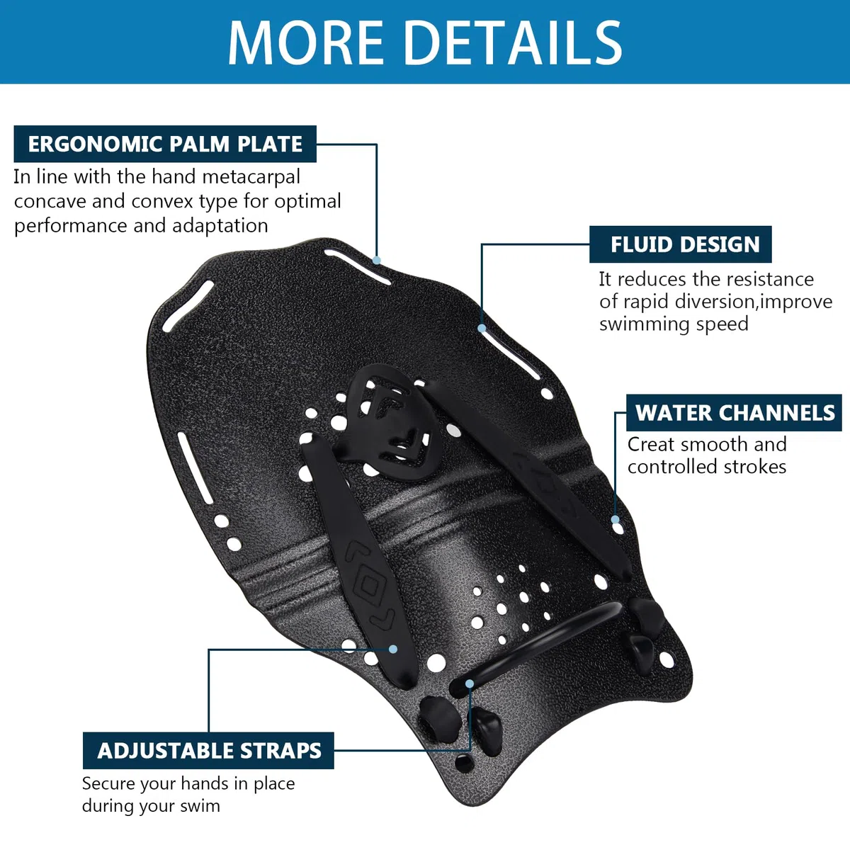 BOOSTEADY 2 paio di pagaie per nuoto-Nero S