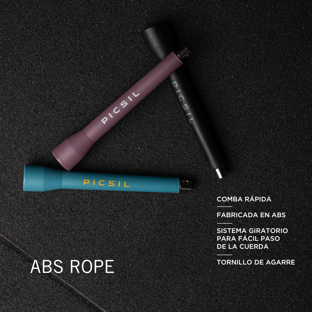 PICSIL ABS – Comba de Alta Velocidad para Saltos Dobles. Cuerda de Salto Ajustable con Rodamiento Doble y Mango Ergonómico Ligero para Entrenamiento de Intensidad y Fitness