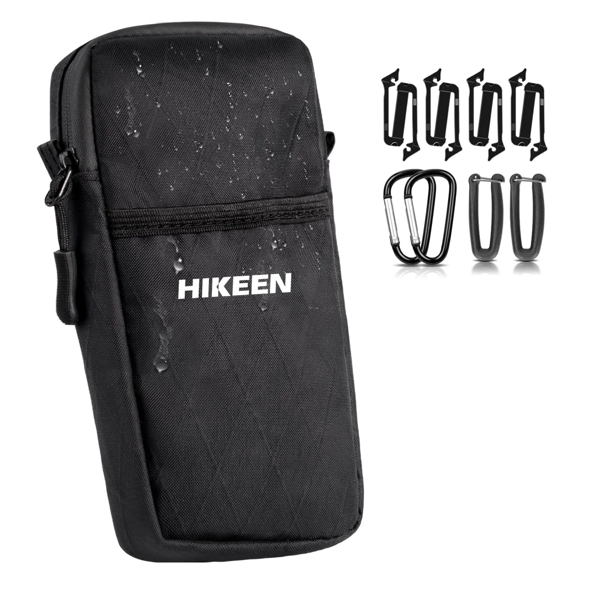 Hikeen X-Pac Bolsa para Accesorios de Mochila con Mosquetón: Pouch Molle Impermeable para Hombre y Mujer, Bolsa Multifuncional para Accesorios Teléfonos Móviles Pouch Edc para Camping Caza