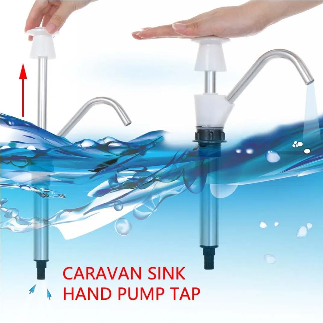Grifo con bomba manual |.Grifo de bomba Manual de agua del fregadero de doble acción para Camping, remolque, autocaravana, herramienta de bombeo de repuesto