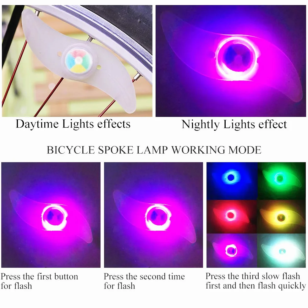 4 Luces de la Rueda de Bicicletas Rojas Luces de Bicicleta Impermeable Lámpara LED Neumático de Bicicleta con 3 Modos de Intermitente para Bicicleta de Montaña Bicicleta Adulto y Niños