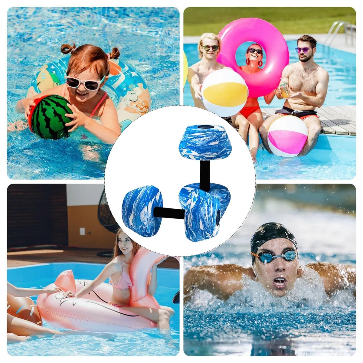 Para Aquagym | Juego de 2 piezas de equipo de fitness portátil | de piscina para ejercicios de agua – Gimnasio en el agua para adultos entrenamiento deportivo