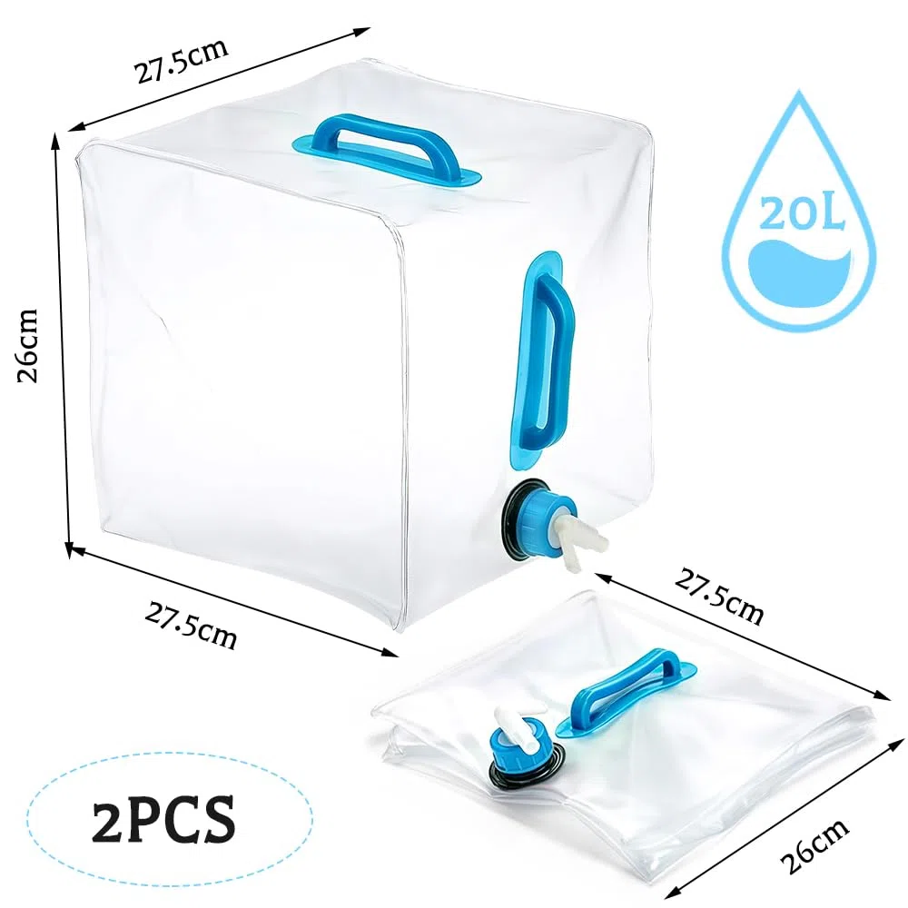 dellyy Bidon Agua Plegable con Grifo, Garrafa Agua Plegable, para Lavar Frutas y Yerduras, Ducharse, Hacer Barbacoas, IR de Picnic, Acampar y Viajar