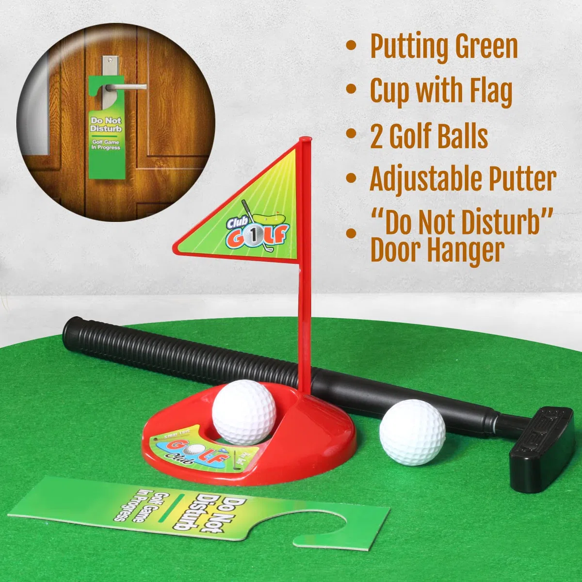 Novelty Place Juego de golf para inodoro, práctica de mini golf en cualquier baño/baño, día del padre, elefante blanco, Navidad, San Valentín, regalos divertidos de broma