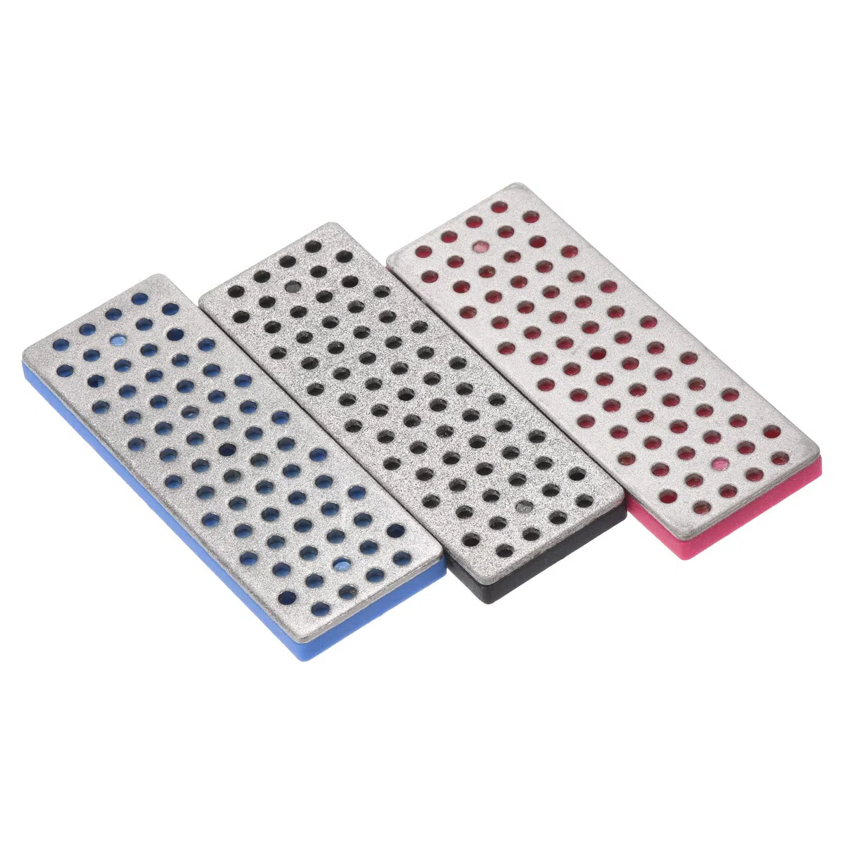 PATIKIL 70mm Extra-Grueso/Grueso/Fino Esquí Snowboard Diamante Piedra, 3 Paquete Esquí Borde Afilador Diamante Borde Limas Snowboard Afilar Piedra, Negro/Azul/Fucsia