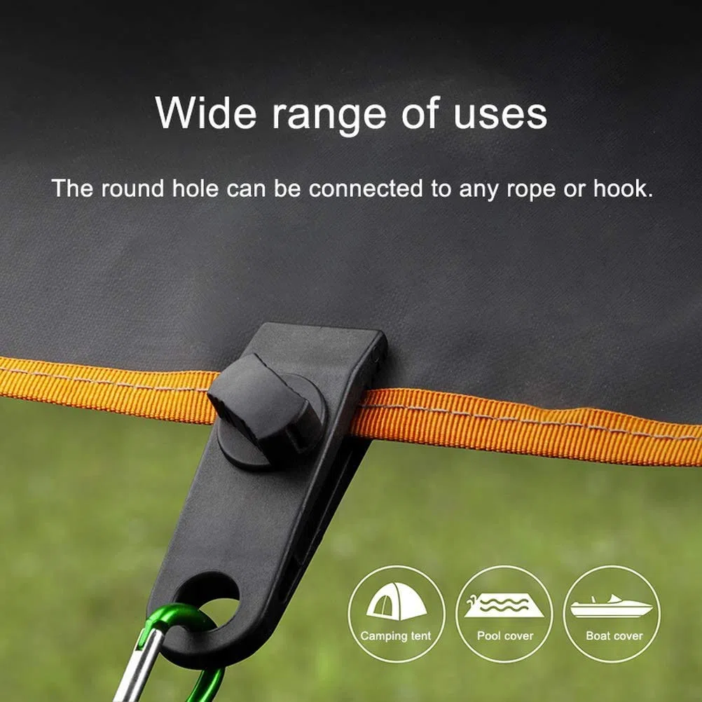 LATERN 10 Piezas Clips de Lona, 8CM Plastico Clips de Tienda Abrazadera de Toldo Clip de Bloqueo Instantáneo para Carpas Cubierta Sofá Lona Cubierta Barco Cubierta Piscina Camping Al Aire Libre