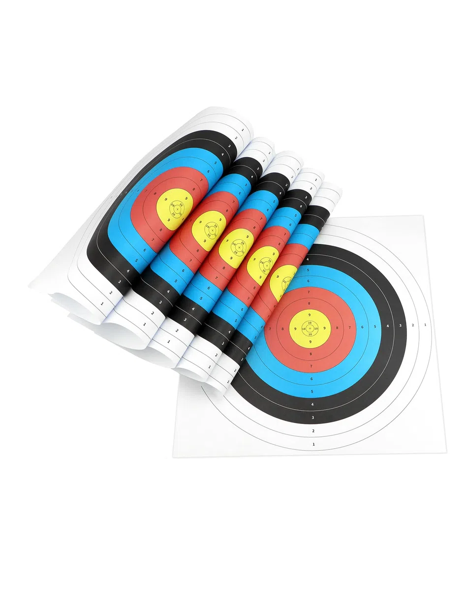QWORK Objetivos de Tiro con Arco, Caras de Papel, 40 cm/60 cm Disponibles - Accesorios de Tiro con Arco