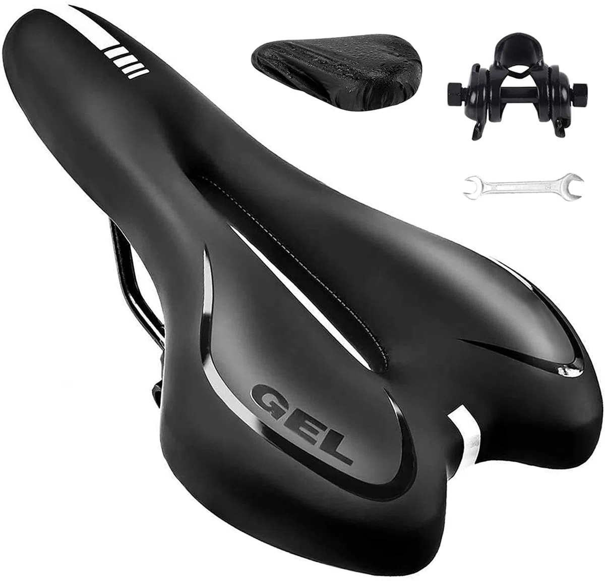 ZONSUSE Sillín de Bici de Gel,Sillin Bicicleta Montaña,Cómodo Asiento Ergonómico de Bici de Gel Antiprostatico Impermeable y Transpirable,para MTB,Bicicleta de Carretera,con Funda Impermeable