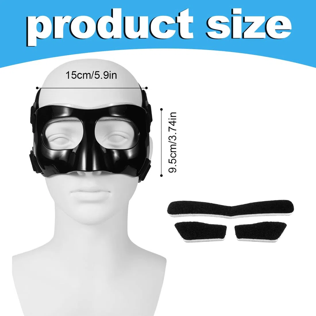 1 Piezas Máscara Protectora para La Nariz, Mascara Proteccion Nariz, Ajustable, Máscara Protectora Transpirable con Relleno, para Adolescentes, Deportes De Baloncesto, Fútbol, Accesorios.
