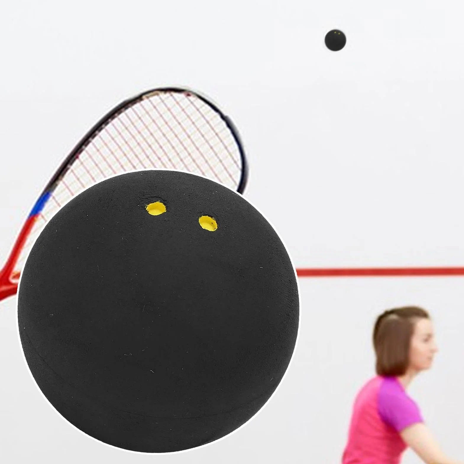Pelotas de Squash,Bolas De Squash Doble Punto Amarillo,Pro Squash Ball Double Yellow Dot,Pelotas de Squash Unsquashable | Pelota De Squash | Squash Balls | Pelota Deportiva de Goma de 38 mm