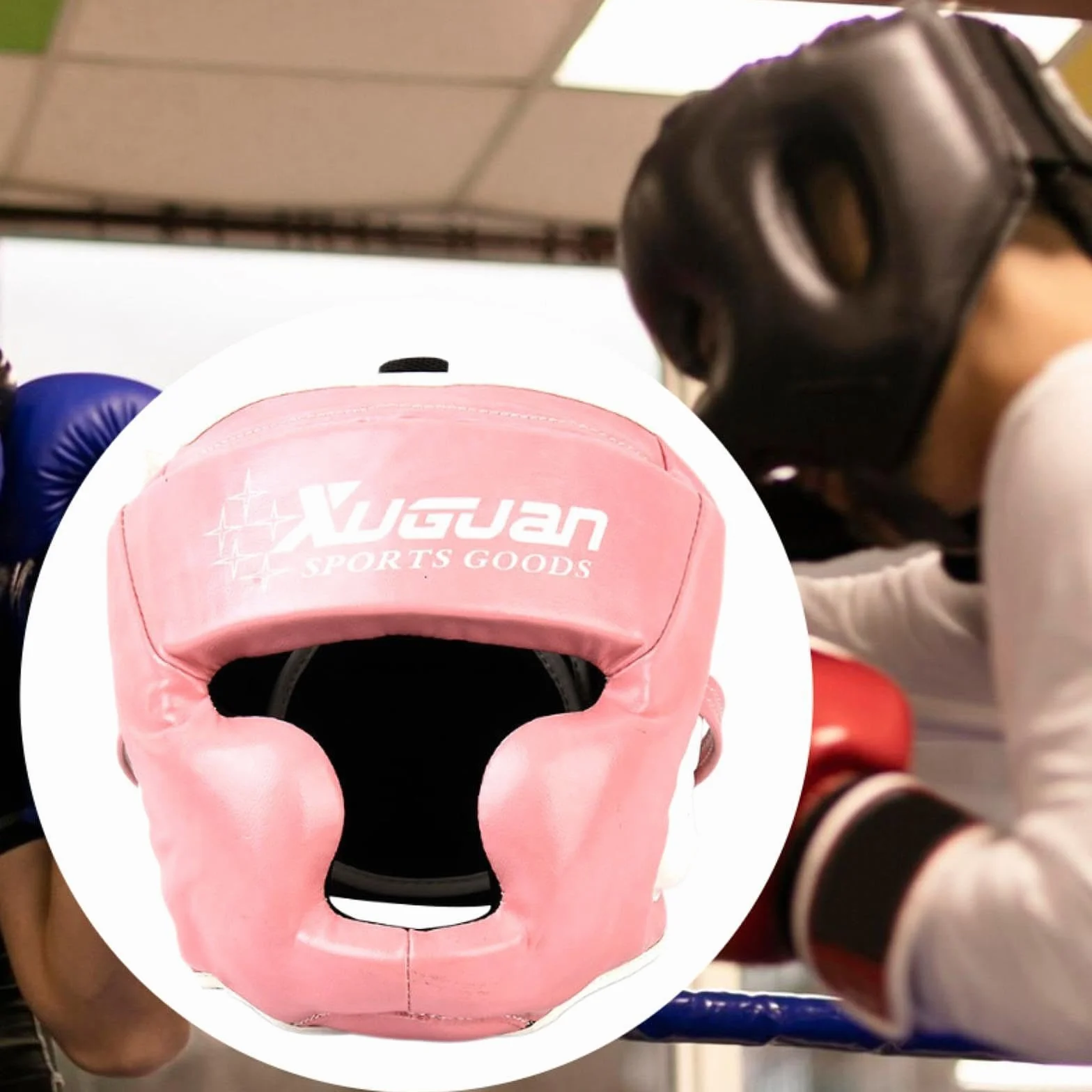 Boxing Protección Casco Protector Acolchado Ajustable Transpirable para Entrenamiento de Artes Marciales Adecuado para Adultos Boxeo Taekwondo