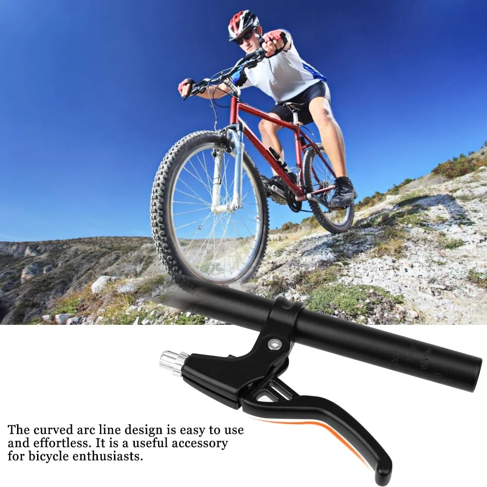 2 Pcs Manetas Bicicleta Palanca Freno Bicicleta Maneta Freno Bici Niño Palanca Freno Aluminio para Bici Carretera Niño - Fácil de Instalar, Negro y Plata, 2,2cm Diámetro