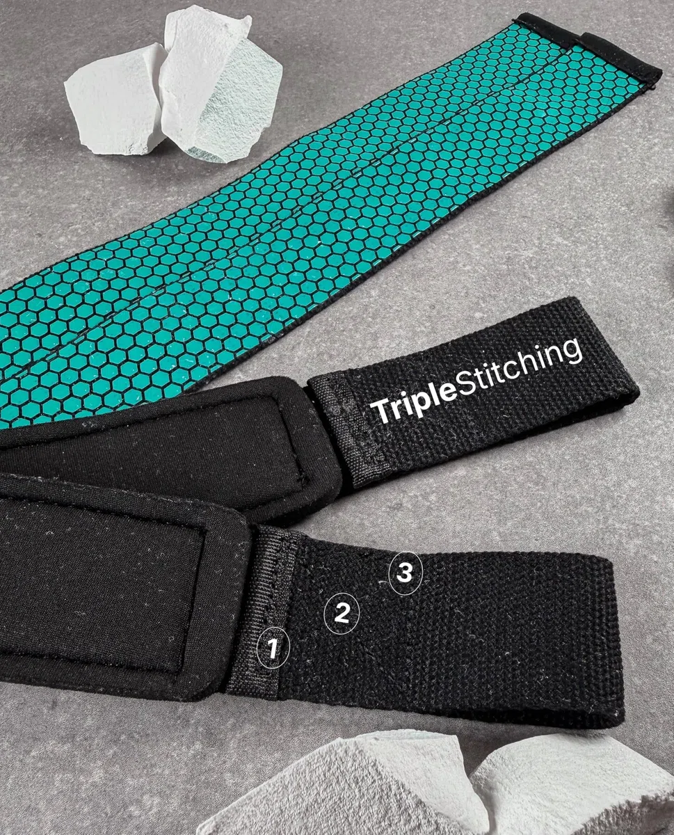 Correas Gym MAGNESIO Antideslizantes HEXAGRIP Correas de elevación | Cintas Levantamiento | Correas Powerlifting | Correas Gimnasio | Agarraderas Gym | Peso muerto | Halterofilia