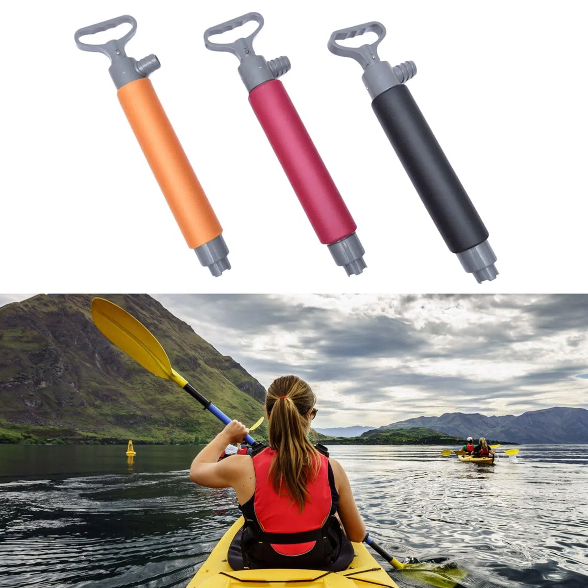 Bombas de achique de sentina para kayak, canoas y barcos, kayak, agua manual, portátil, equipo de emergencia manual, agua para canoas