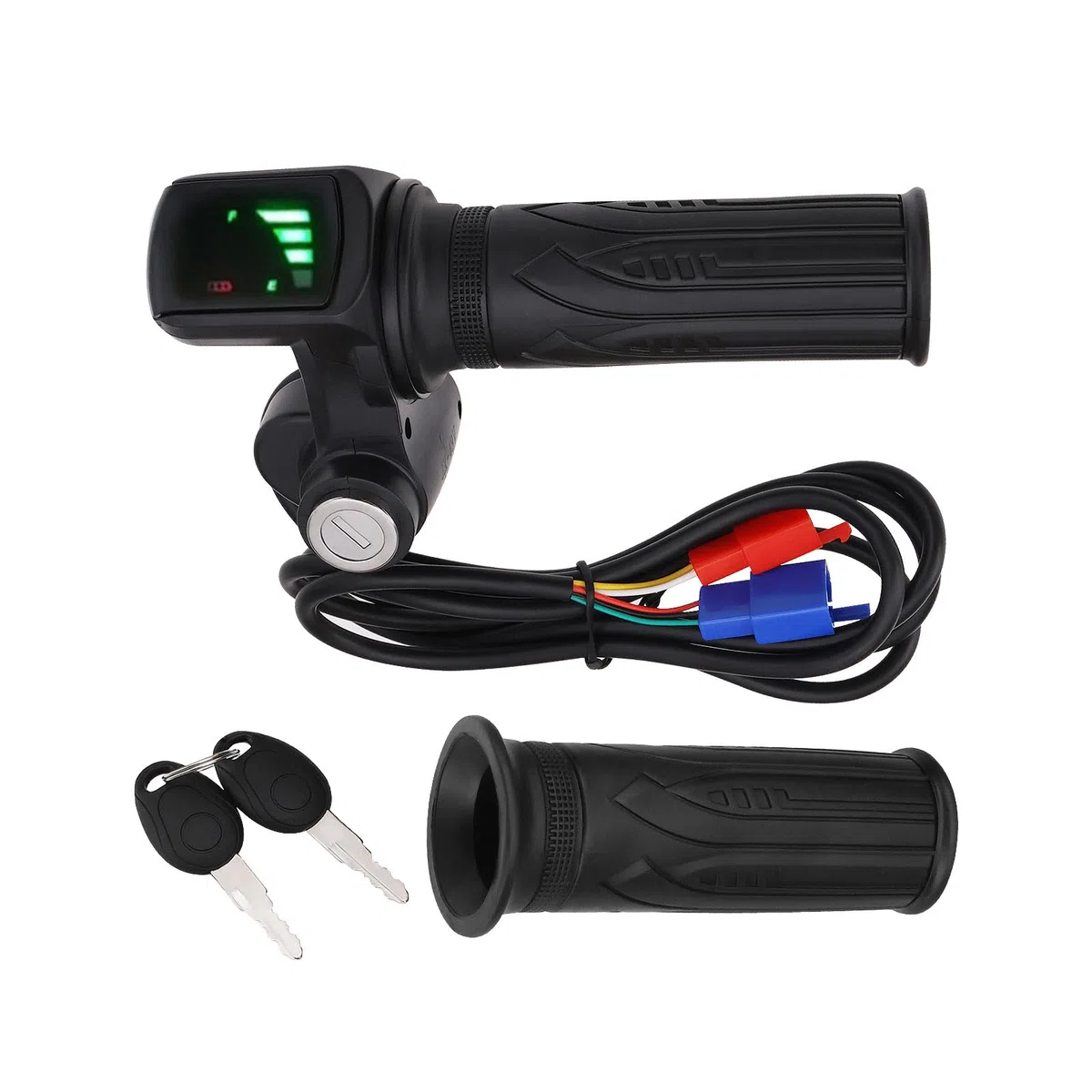 SG Store 1 Juego de Empuñaduras para Bicicleta Eléctrica con Pantalla LED A Prueba de Agua Y Llaves Adecuadas para Bicicletas Eléctricas Scooters Triciclos Y Otros Vehículos Eléctricos