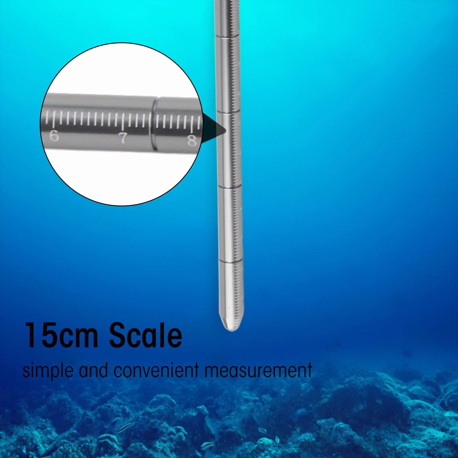 Alomejor Puntero Buceo,Ligero Aluminio aleación Resistente,Varilla señal Buceo con muñequera Ajustable for buceadores Profesionales recreativos Seguridad submarina