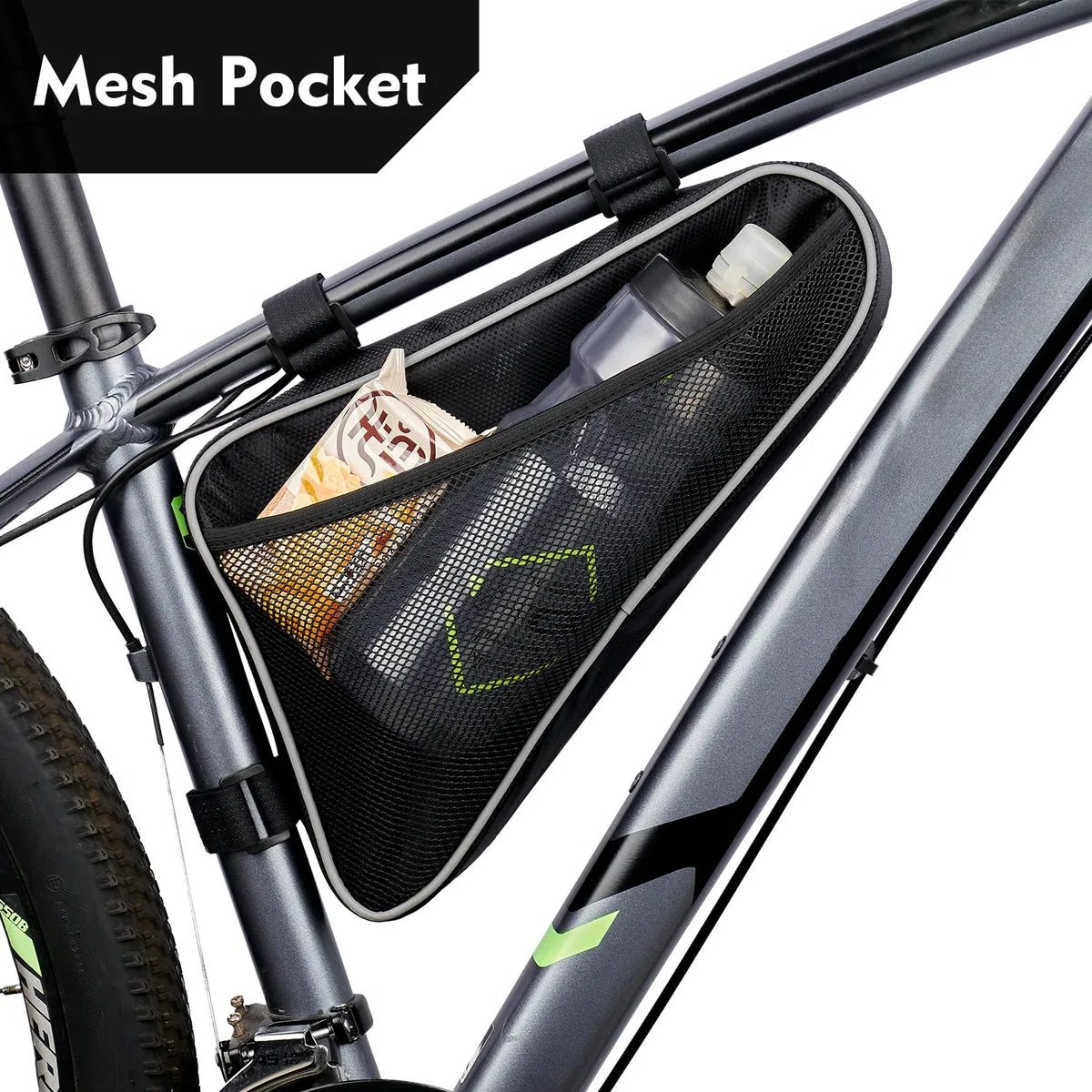 ROTTO Bolsa Triangular para Biciclet Cuadro Bolsa para Tubo Frontal de Bicicleta Impermeable 2L & 1.2L