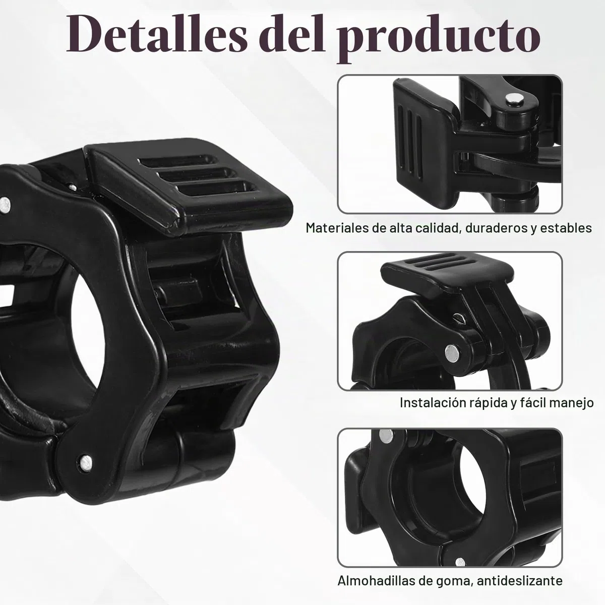 4 pinzas para mancuernas, cierre rápido, cierres de mancuernas, cierre rápido, cierre rápido para entrenamiento de levantamiento de pesas (negro)