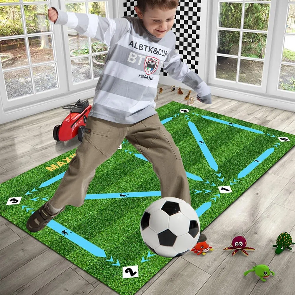 Tapete de Entrenamiento para Pasos de Fútbol 60 x 90 cm, Alfombra Silenciosa para Entrenamiento