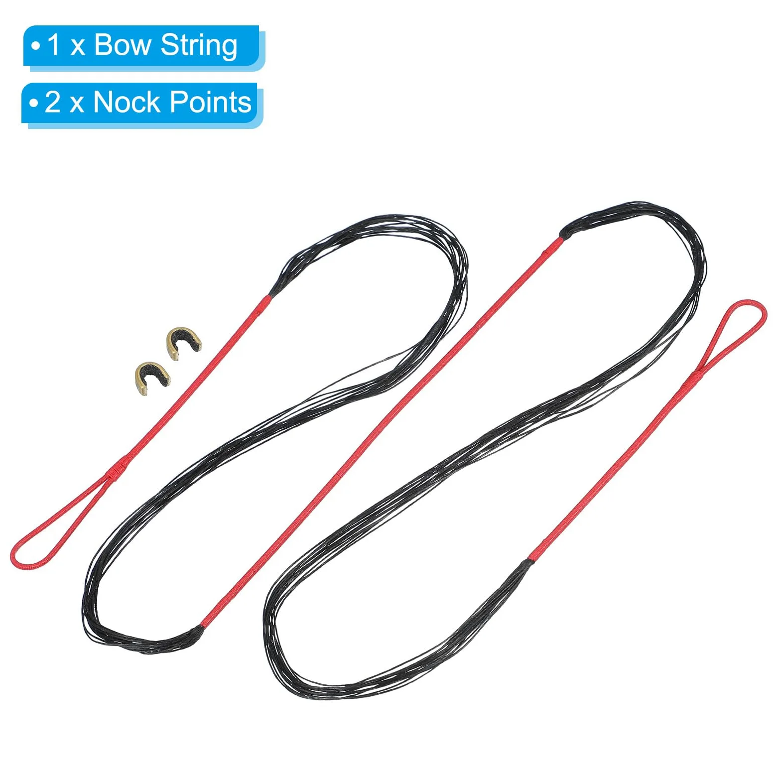 PATIKIL Reemplazo de Cuerda de Arco, Cuerda de Arco Recurvo de 16 Hilos con Punto de Nock para Arco Recurvo Tradicional Amo 60", Rojo-Negro
