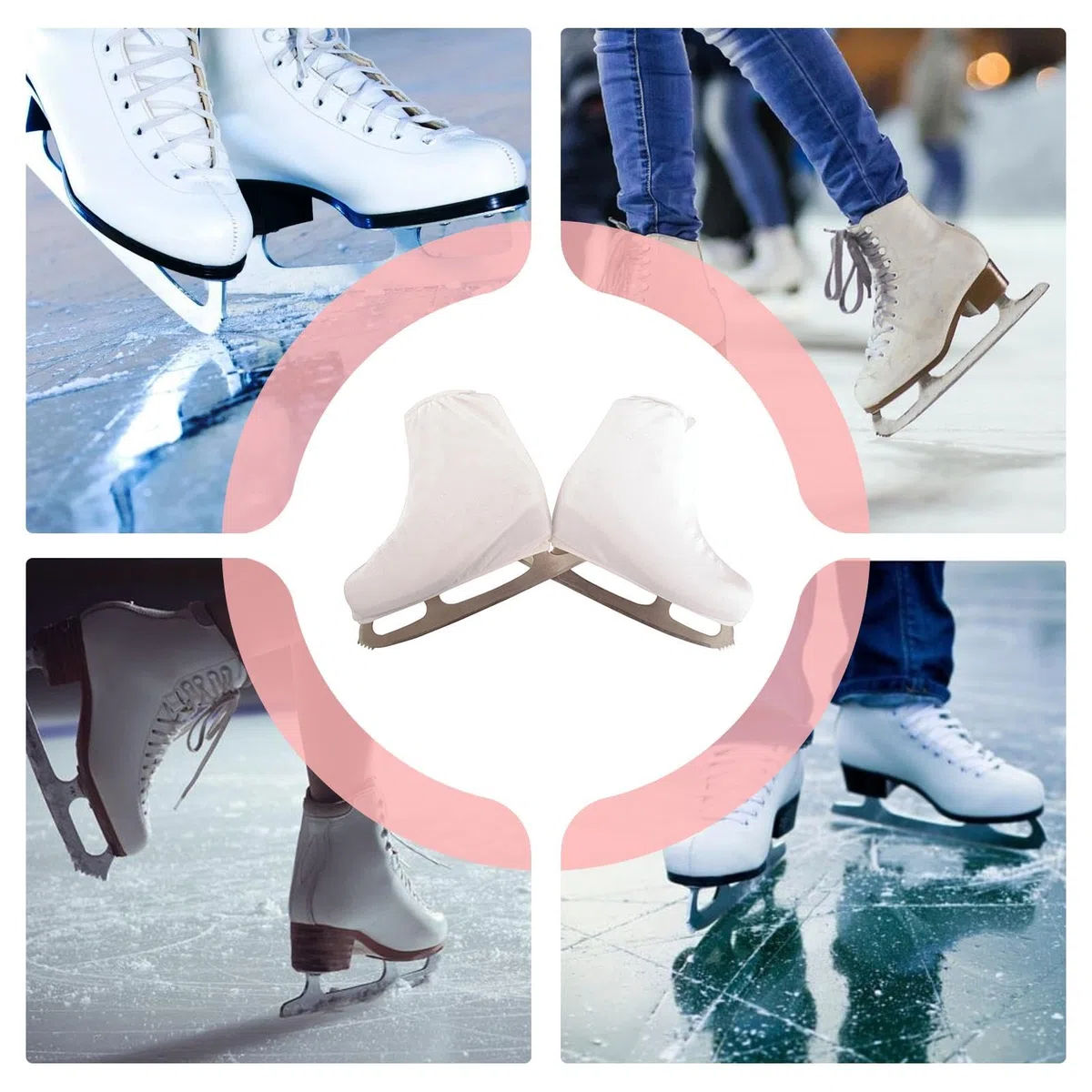 Fundas para botas de patinaje artístico, protector de botas, accesorio de patinaje en interiores, fundas elásticas portátiles para zapatos de patinaje para pruebas de práctica