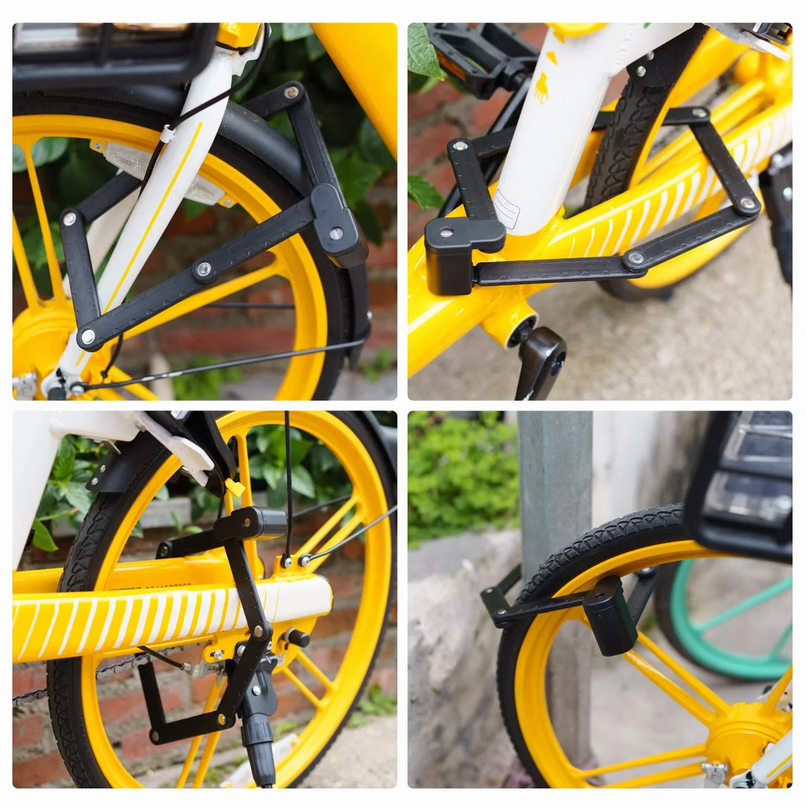 Candado de Bicicleta Plegable con Llaves y Montaje de Cerradura, Cerradura de Cadena portátil de aleación de Acero de Alta Resistencia Seguridad antirrobo Cerradura de Motocicleta Negro