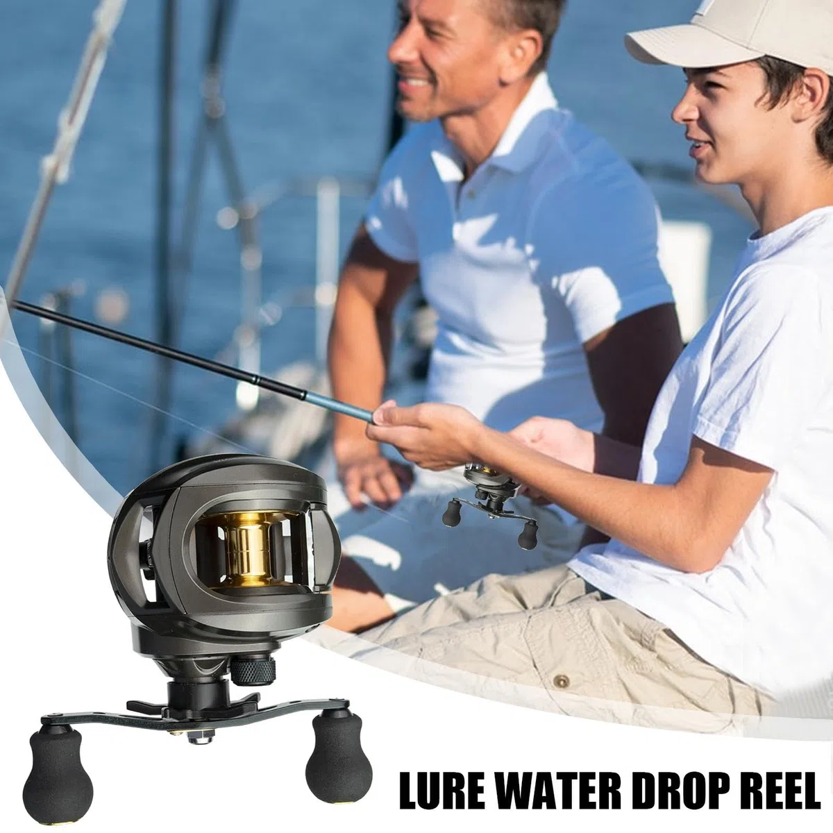 Baitcasting Reel, Baitcaster Fishing Reel - Carrete de caída de Agua de en el mar - Herramientas de Actividad de do al Aire Libre para Agua Salada de Agua Dulce, Suministros de Actividad