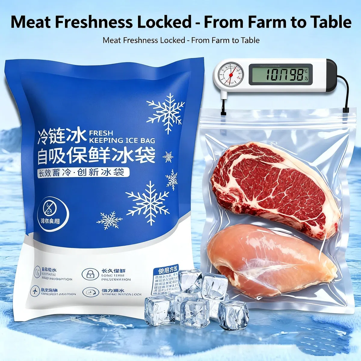 Paquetes de Hielo Seco para Envío de Alimentos Congelados 100PCS, Paquetes de Hielo Reutilizables Hielo Seco para Envío de Alimentos Congelados Paquete de Congelador Frío (250ml)