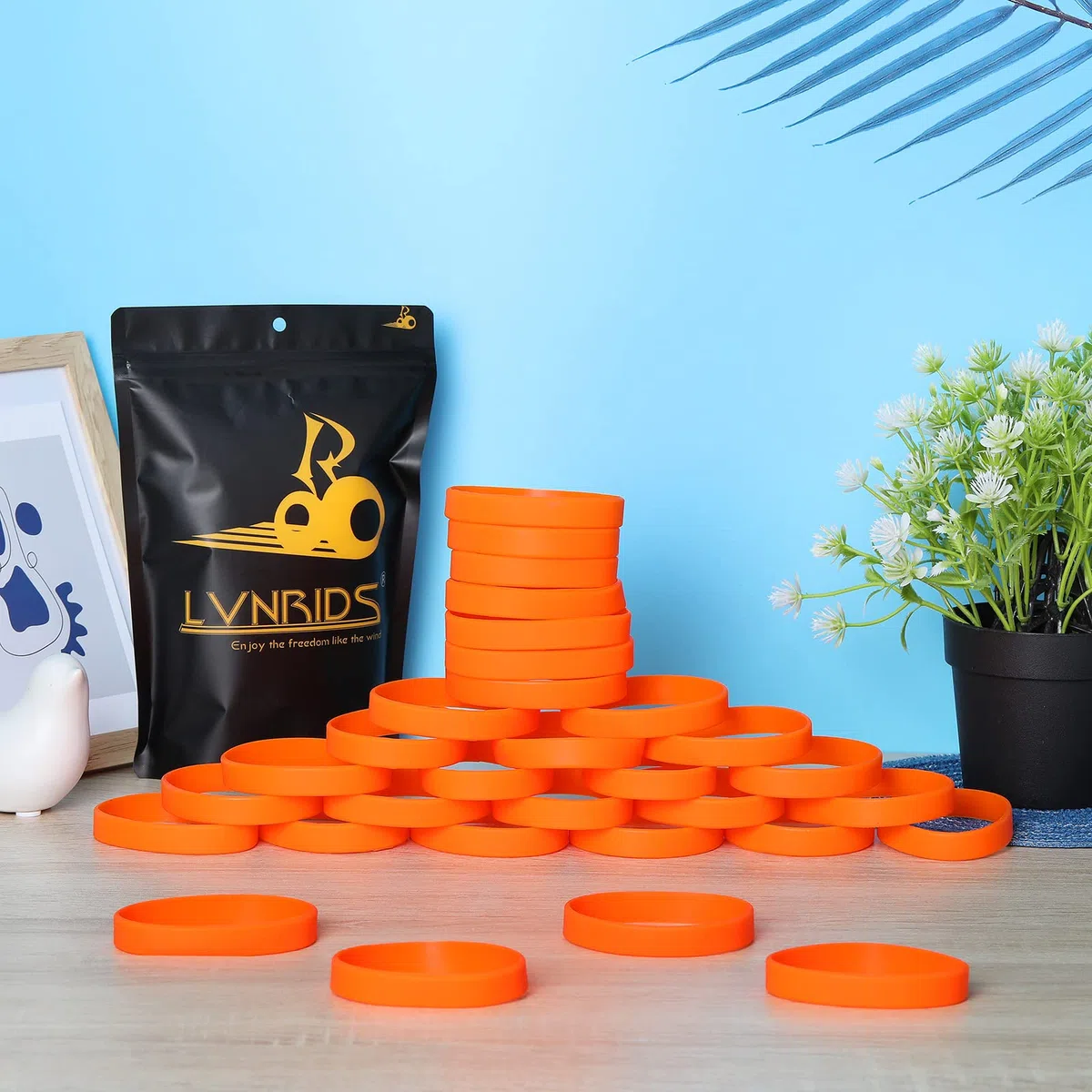 50 pcs pulseras elásticas de silicona, pulseras de goma personalizables para fiestas deportivas escolares